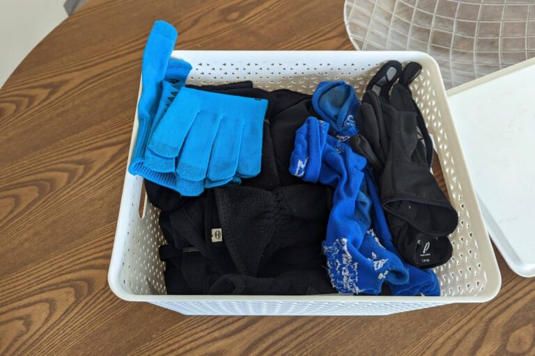 Box of cold weather cycling clothing
