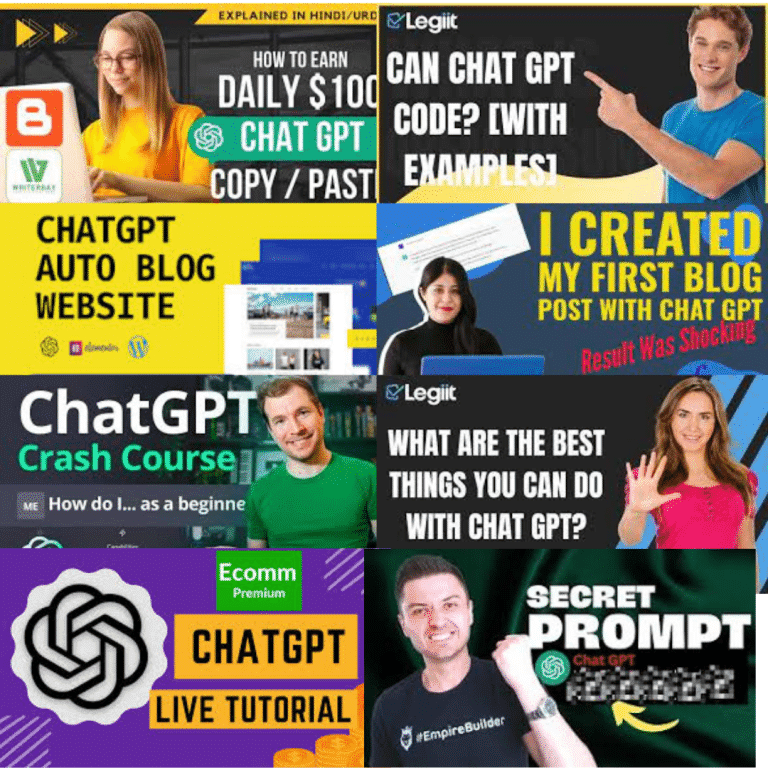 Montage of ChatGPT youtube thumbnails